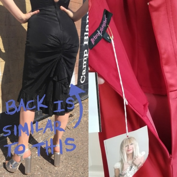 Betsey Johnson red cocktail dress with bustle - Picture 8 of 8